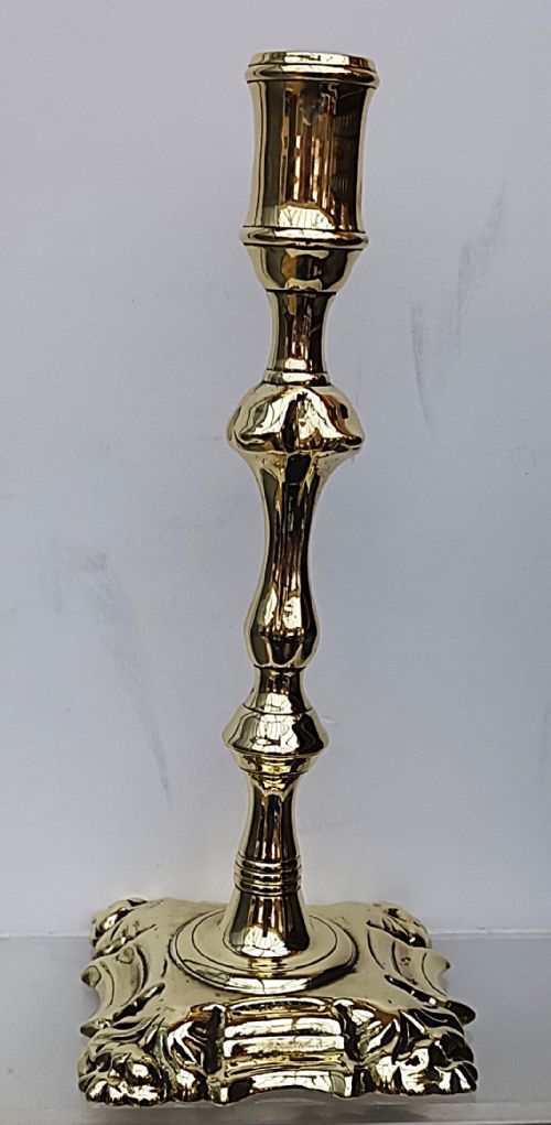 ANTIQUE ENGLISH GEORGIAN BRASS CANDLESTICK - ADDITIONAL PHOTO 2