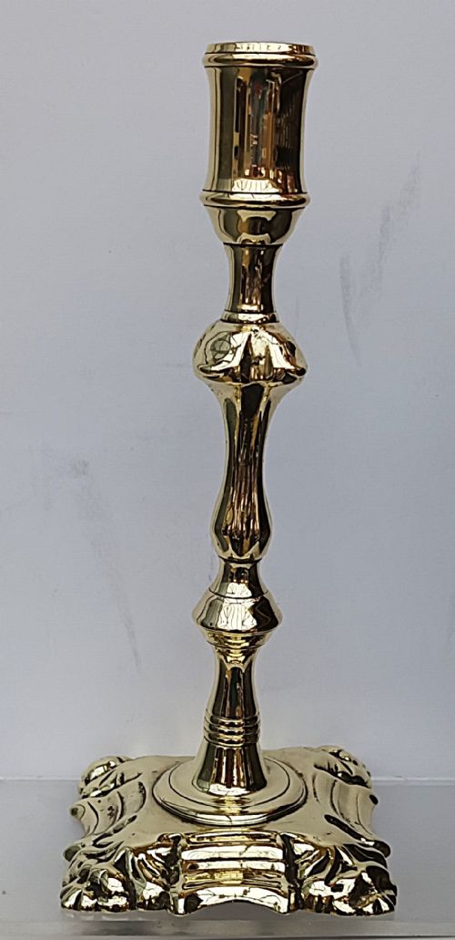 ANTIQUE ENGLISH GEORGIAN BRASS CANDLESTICK - ADDITIONAL PHOTO 3