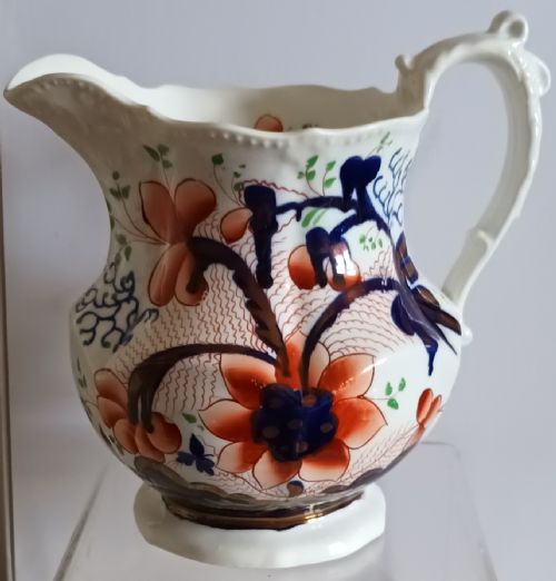 Antique Victorian Gaudy Welsh "Aberaeron" Pattern Jug