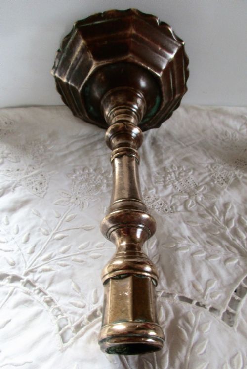 ANTIQUE ENGLISH GEORGIAN BRONZE CANDLESTICK - ADDITIONAL PHOTO 2
