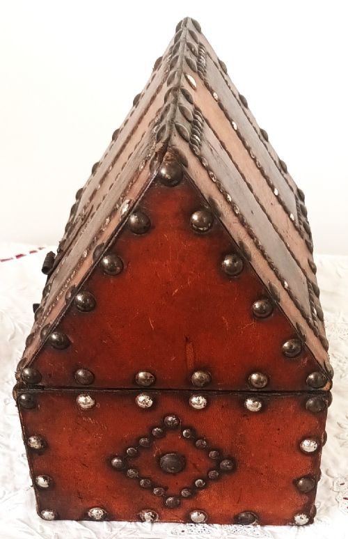 ANTIQUE GEORGIAN LEATHERBOUND CASKET CHASSE - ADDITIONAL PHOTO 2