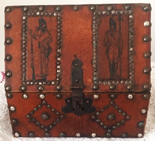 ANTIQUE GEORGIAN LEATHERBOUND CASKET CHASSE - ADDITIONAL PHOTO 7
