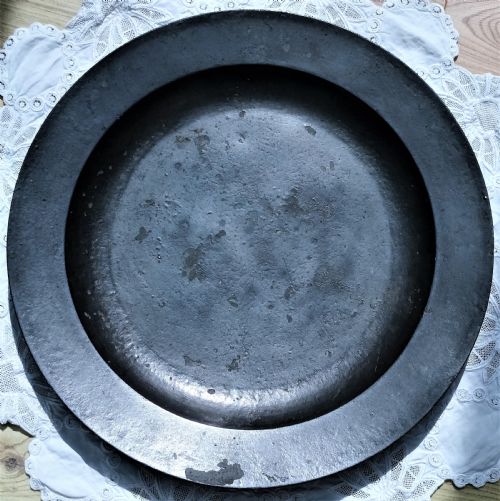 ANTIQUE ENGLISH GEORGIAN PEWTER DISH CHARGER SAMUEL SMITH COTTERELL 4380