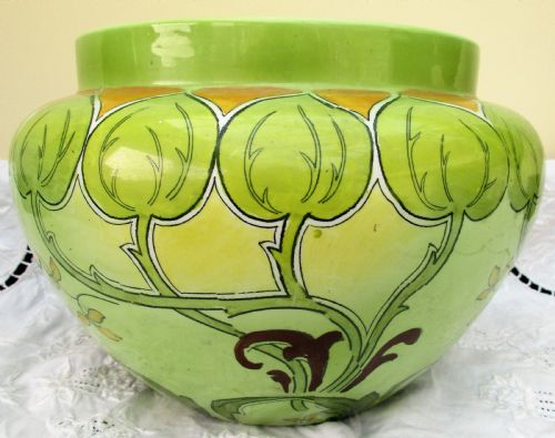 ANTIQUE ENGLISH VICTORIAN ART NOUVEAU JARDINIERE WA ADDERLEY - ADDITIONAL PHOTO 1