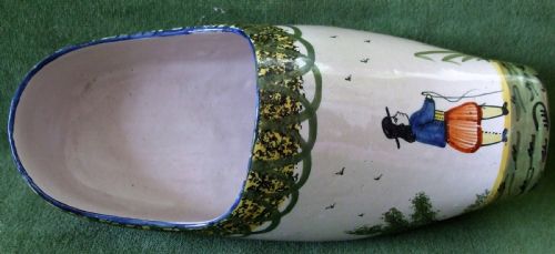 Antique "Hb" Quimper French Faience Sabot