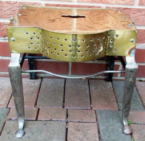 ANTIQUE ENGLISH GEORGIAN BRASS AND STEEL FOOTMAN