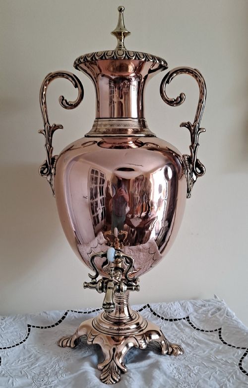 ANTIQUE ENGLISH VICTORIAN COPPER SAMOVAR