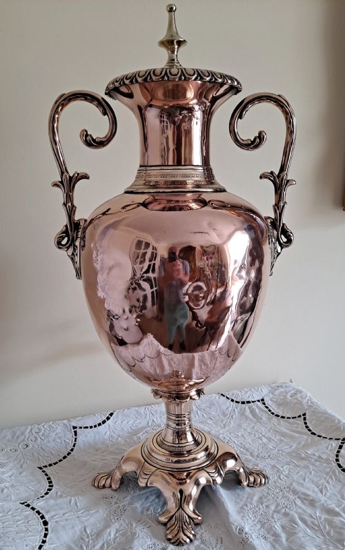 ANTIQUE ENGLISH VICTORIAN COPPER SAMOVAR - ADDITIONAL PHOTO 2