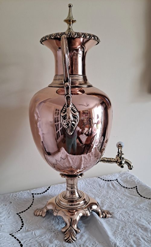 ANTIQUE ENGLISH VICTORIAN COPPER SAMOVAR - ADDITIONAL PHOTO 3