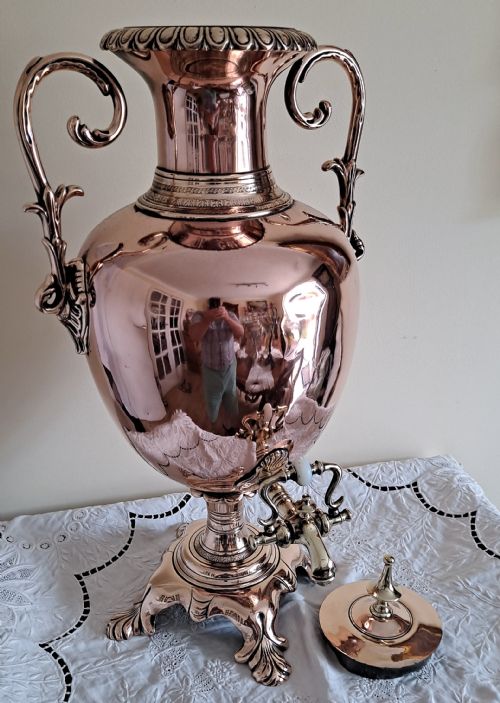 ANTIQUE ENGLISH VICTORIAN COPPER SAMOVAR - ADDITIONAL PHOTO 6