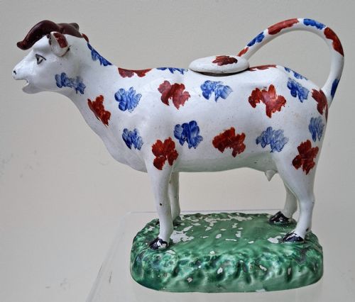 Antique Welsh Georgian Pottery Cow Creamer