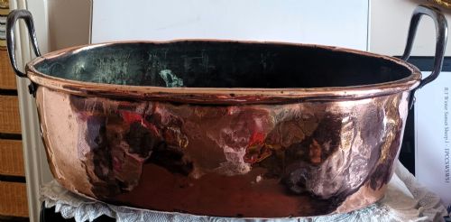 ANTIQUE ENGLISH GEORGIAN COPPER CREAM SETTING PAN - ADDITIONAL PHOTO 3