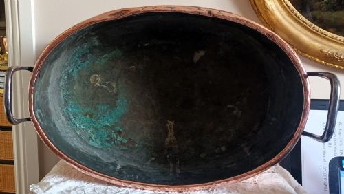 ANTIQUE ENGLISH GEORGIAN COPPER CREAM SETTING PAN - ADDITIONAL PHOTO 5