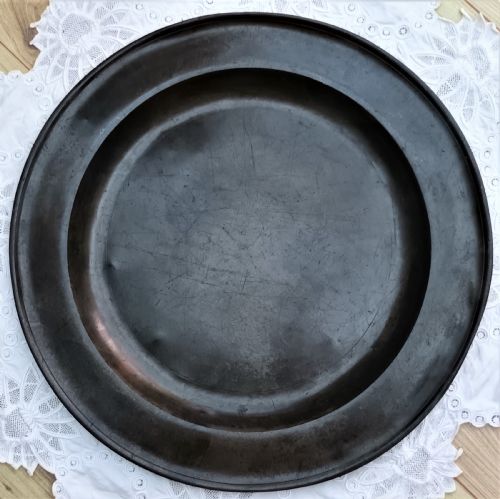 ANTIQUE ENGLISH GEORGIAN PEWTER DISH CHARGER JOHN DUNCOMB COTTERELL OP 1465