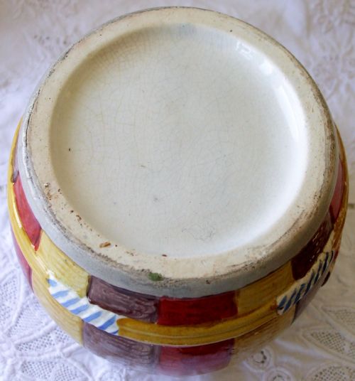 ANTIQUE ENGLISH VICTORIAN STAFFORDSHIRE PIERROT TOBACCO JAR AND COVER - ADDITIONAL PHOTO 5