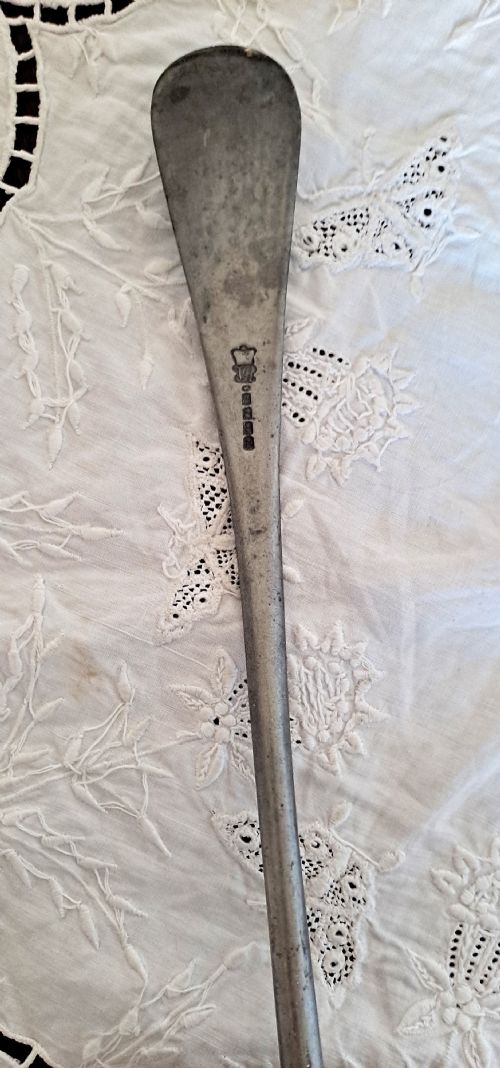 ANTIQUE ENGLISH VICTORIAN PEWTER BASTING LADLE JOHN YATES COTTERELL OP 5340A - ADDITIONAL PHOTO 2