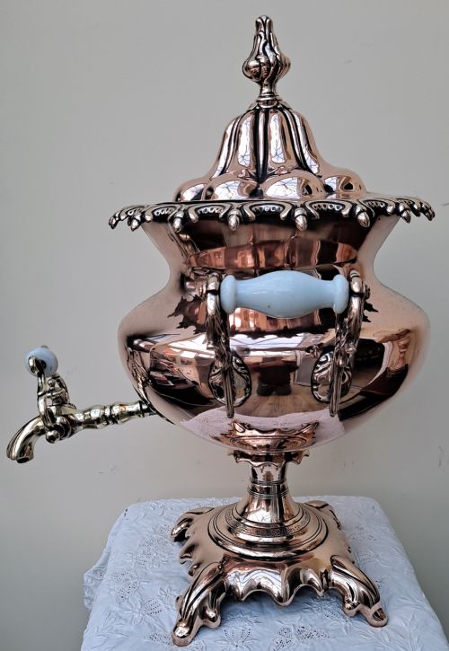ANTIQUE ENGLISH VICTORIAN COPPER SAMOVAR - ADDITIONAL PHOTO 1