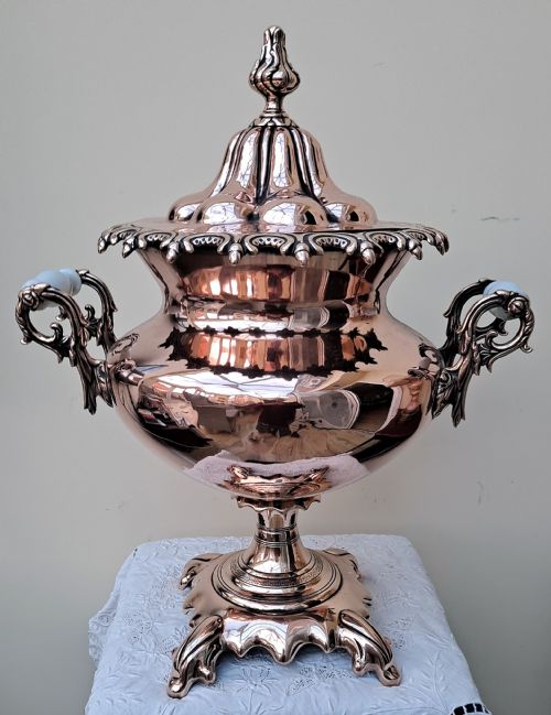 ANTIQUE ENGLISH VICTORIAN COPPER SAMOVAR - ADDITIONAL PHOTO 2