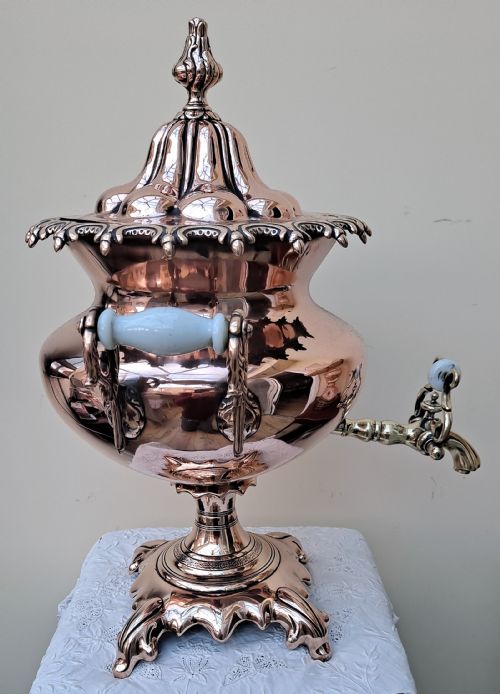 ANTIQUE ENGLISH VICTORIAN COPPER SAMOVAR - ADDITIONAL PHOTO 3