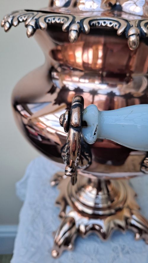 ANTIQUE ENGLISH VICTORIAN COPPER SAMOVAR - ADDITIONAL PHOTO 8