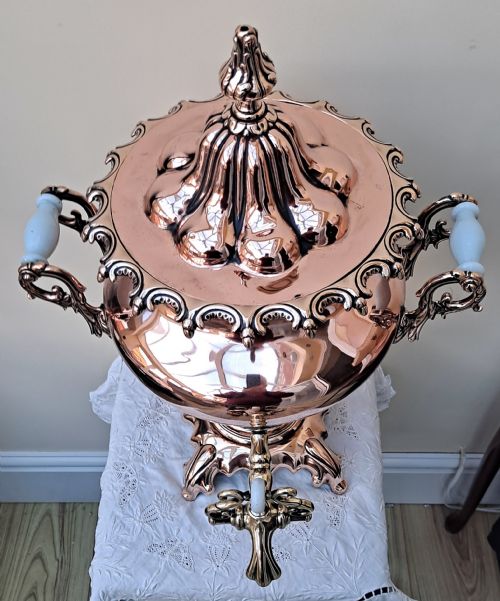 ANTIQUE ENGLISH VICTORIAN COPPER SAMOVAR - ADDITIONAL PHOTO 9