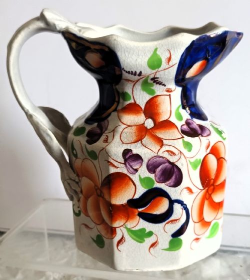 ANTIQUE VICTORIAN GAUDY WELSH GOWER PATTERN JUG - ADDITIONAL PHOTO 2