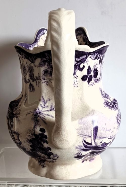 ANTIQUE ENGLISH GEORGIAN MAGENTA TRANSFER JUG - ADDITIONAL PHOTO 1