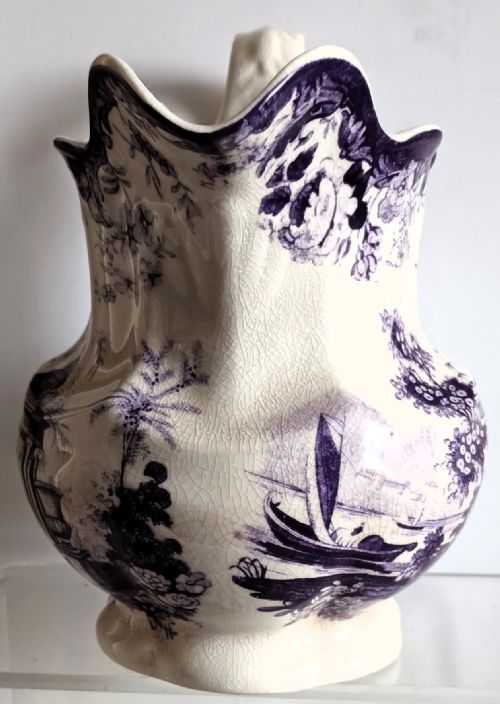 ANTIQUE ENGLISH GEORGIAN MAGENTA TRANSFER JUG - ADDITIONAL PHOTO 5