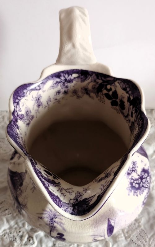 ANTIQUE ENGLISH GEORGIAN MAGENTA TRANSFER JUG - ADDITIONAL PHOTO 8