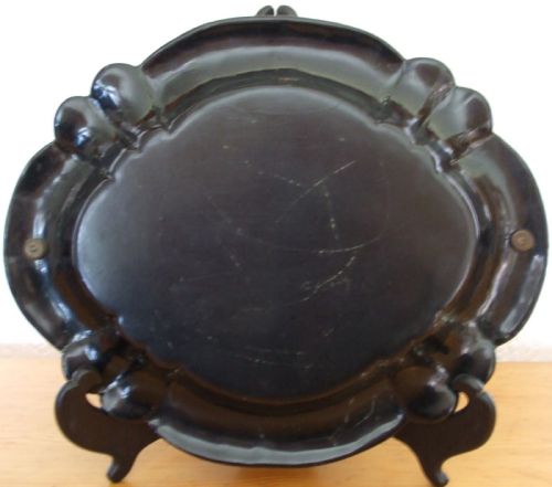 ANTIQUE ENGLISH VICTORIAN PAPIERMCH CARD BASKET - ADDITIONAL PHOTO 2
