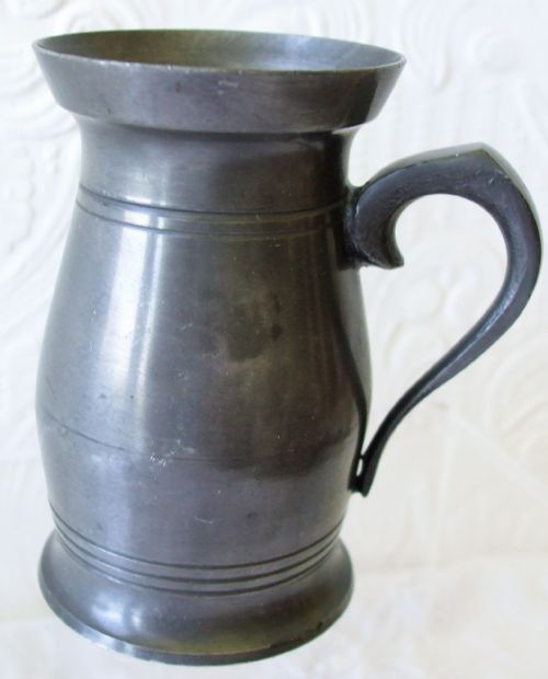ANTIQUE IRISH GEORGIAN PEWTER GILL MEASURE