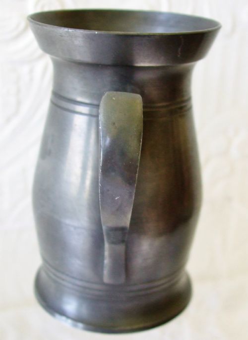 ANTIQUE IRISH GEORGIAN PEWTER GILL MEASURE - ADDITIONAL PHOTO 1