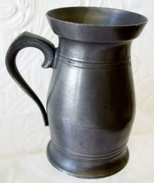 ANTIQUE IRISH GEORGIAN PEWTER GILL MEASURE - ADDITIONAL PHOTO 2