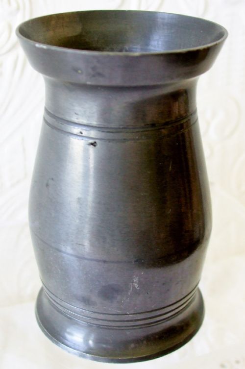 ANTIQUE IRISH GEORGIAN PEWTER GILL MEASURE - ADDITIONAL PHOTO 3