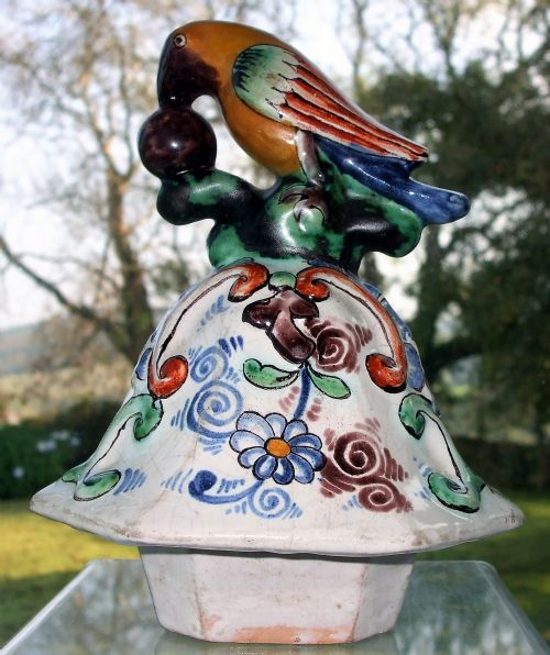 ANTIQUE DUTCH DELFTWARE VASE AND COVER - ADDITIONAL PHOTO 5