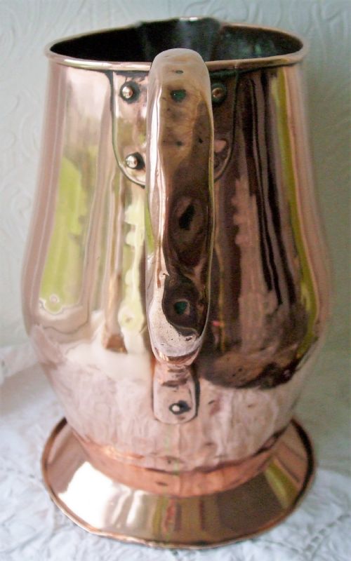 ANTIQUE ENGLISH GEORGIAN 12 PINT COPPER JUG - ADDITIONAL PHOTO 1
