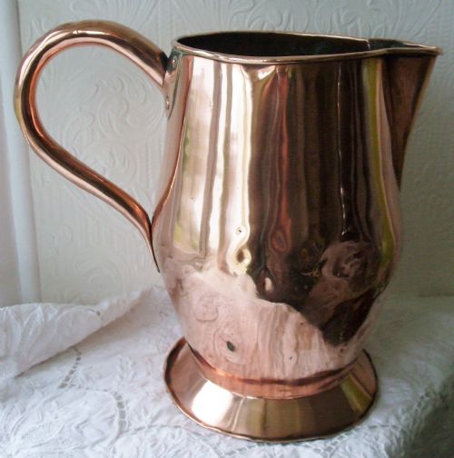 ANTIQUE ENGLISH GEORGIAN 12 PINT COPPER JUG - ADDITIONAL PHOTO 2