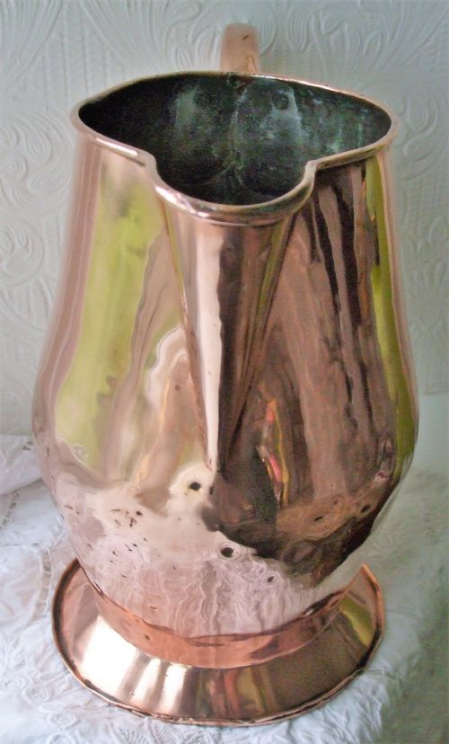 ANTIQUE ENGLISH GEORGIAN 12 PINT COPPER JUG - ADDITIONAL PHOTO 3