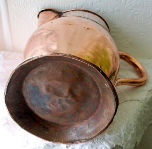 ANTIQUE ENGLISH GEORGIAN 12 PINT COPPER JUG - ADDITIONAL PHOTO 4