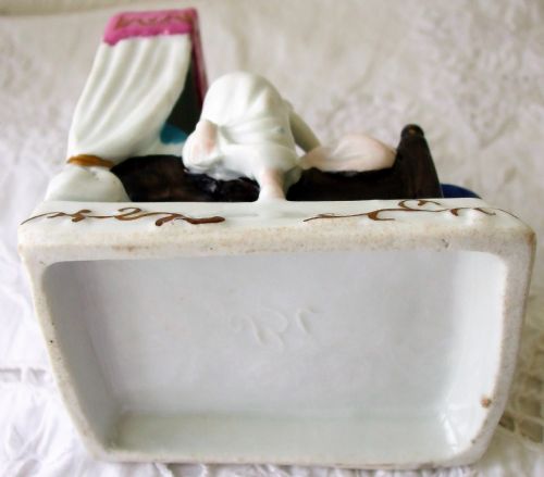 ANTIQUE GERMAN VICTORIAN CHINA FAIRING THE LAST IN BED TO PUT OUT THE LIGHT - ADDITIONAL PHOTO 4