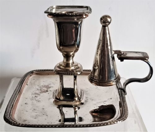Antique English Georgian Old Sheffield Plate Chamberstick