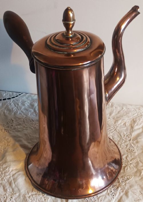 ANTIQUE ENGLISH GEORGIAN COPPER COFFEE POT - ADDITIONAL PHOTO 3