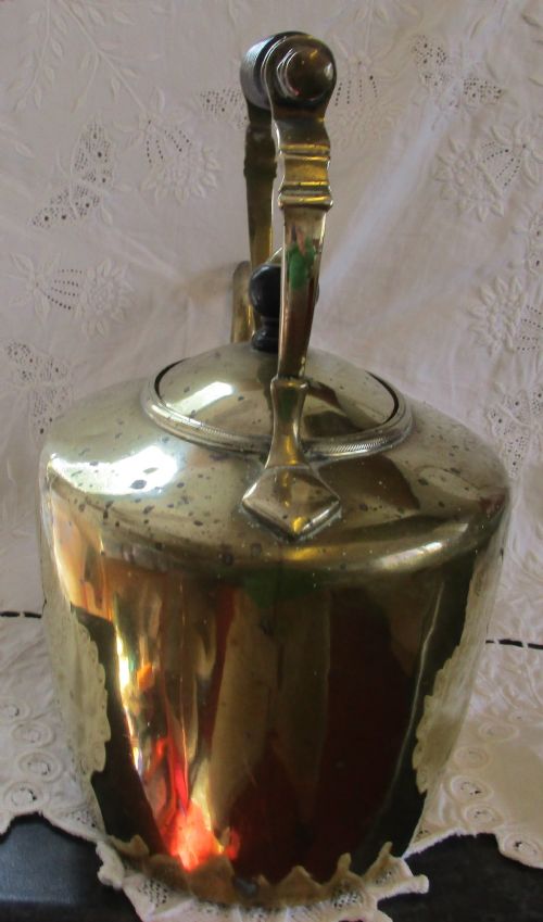 fig 1. Antique English Georgian Brass Kettle ~ William Soutter & Sons