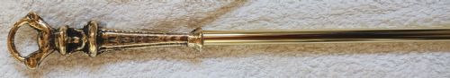 SET OF THREE ANTIQUE ENGLISH VICTORIAN BRASS FIRE IRONS - ADDITIONAL PHOTO 4
