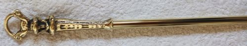 SET OF THREE ANTIQUE ENGLISH VICTORIAN BRASS FIRE IRONS - ADDITIONAL PHOTO 5