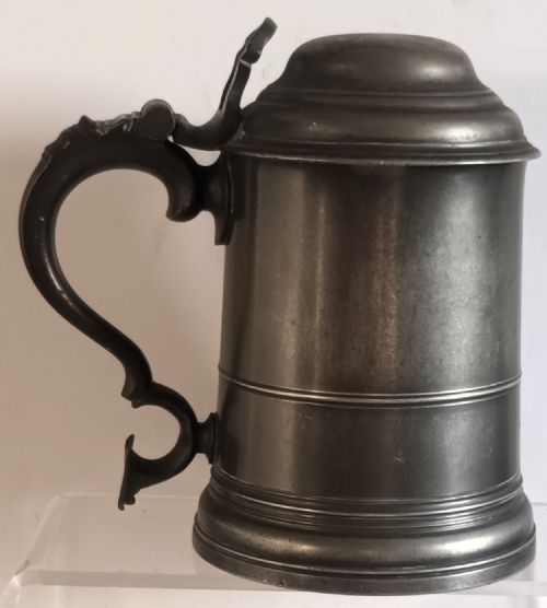 ANTIQUE ENGLISH VICTORIAN QUART PEWTER TANKARD WATTS HARTON - ADDITIONAL PHOTO 2
