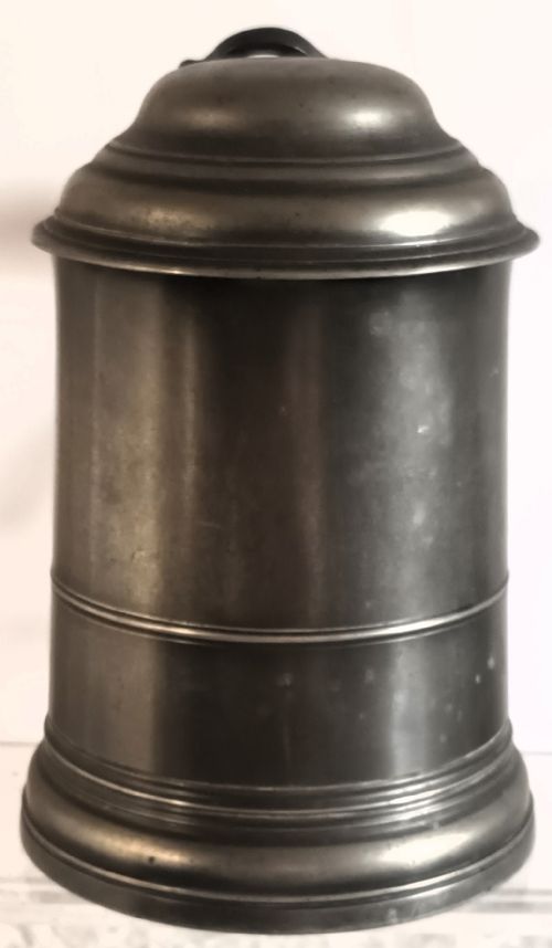 ANTIQUE ENGLISH VICTORIAN QUART PEWTER TANKARD WATTS HARTON - ADDITIONAL PHOTO 3