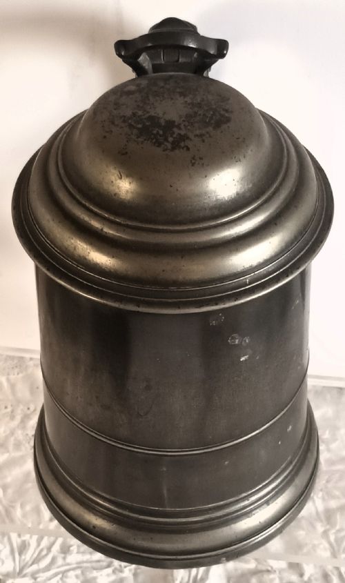 ANTIQUE ENGLISH VICTORIAN QUART PEWTER TANKARD WATTS HARTON - ADDITIONAL PHOTO 4