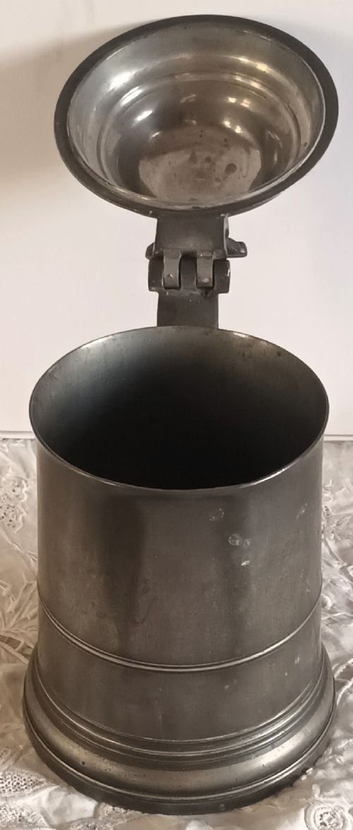 ANTIQUE ENGLISH VICTORIAN QUART PEWTER TANKARD WATTS HARTON - ADDITIONAL PHOTO 6