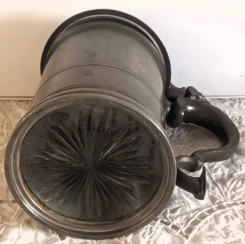 ANTIQUE ENGLISH VICTORIAN QUART PEWTER TANKARD WATTS HARTON - ADDITIONAL PHOTO 7